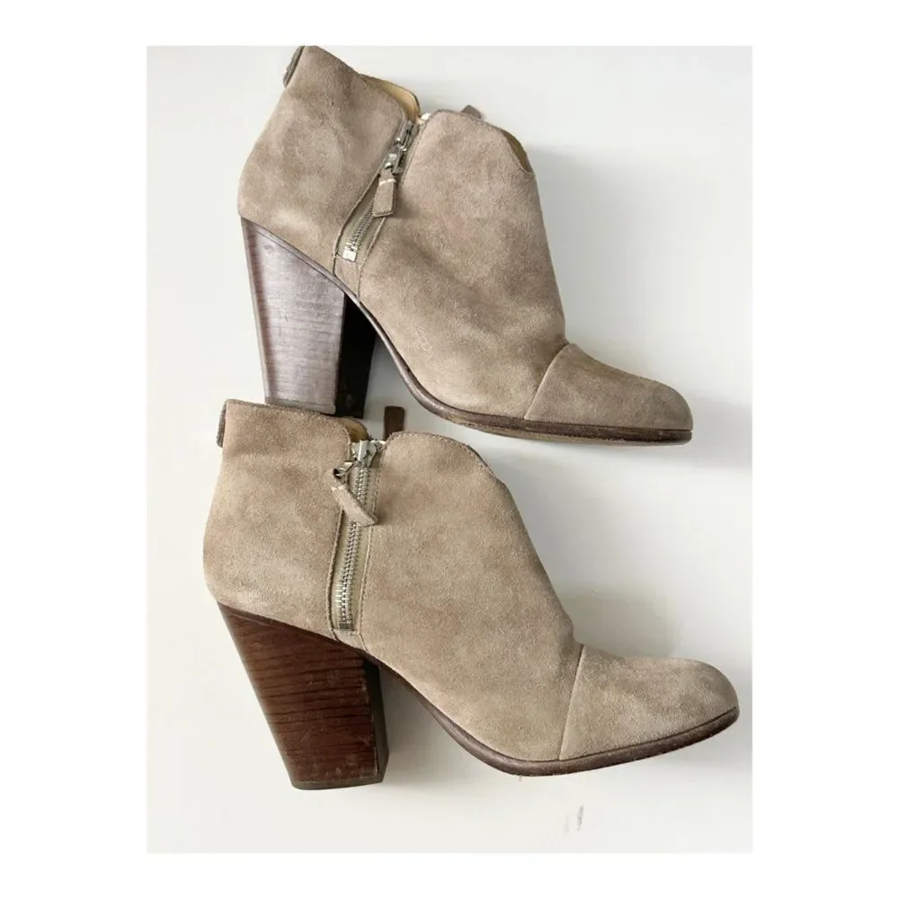 Rag & Bone Tan Suede Bootie Margot Size 38.5/8.5